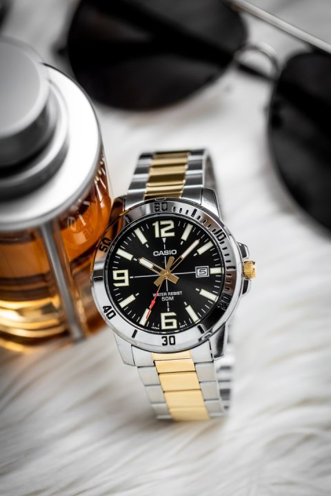 Casio ZEGAREK MĘSKI CASIO MTP-VD01SG-1B + BOX