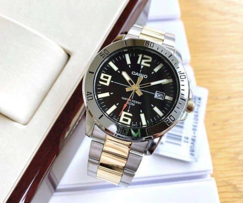 Casio ZEGAREK MĘSKI CASIO MTP-VD01SG-1B + BOX