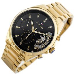 Zegarek Męski Tommy Hilfiger Baker 1710447 Złoty Czarna Tarcza