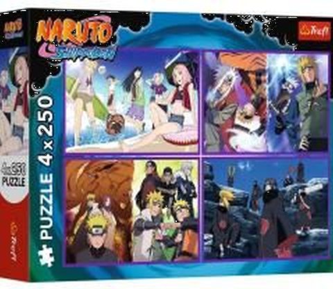 Trefl Trefl: Puzzle 4x250el. - Przygody Naruto Uzumaki