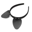 Uszy Kota Vegan Leather Cat Ears Black/Silver Kinky Diva