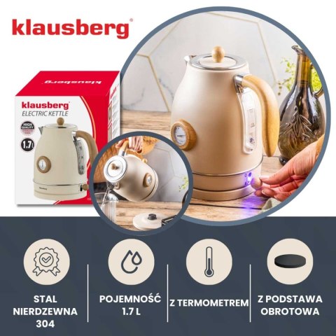 CZAJNIK ELEKTRYCZNY 1,7L Z TERMOMETREM KLAUSBERG KB-9006 RETRO