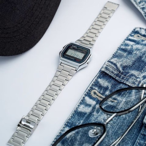 Casio ZEGAREK MĘSKI CASIO A158WA-1D VINTAGE RETRO + BOX