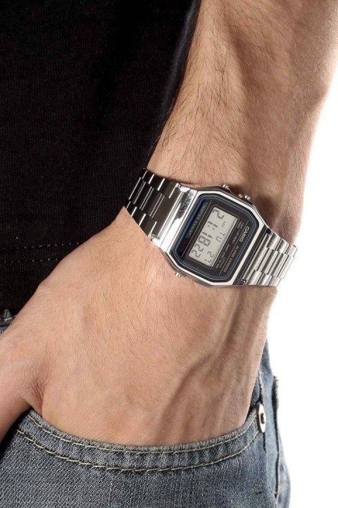 Casio ZEGAREK MĘSKI CASIO A158WA-1D VINTAGE RETRO + BOX