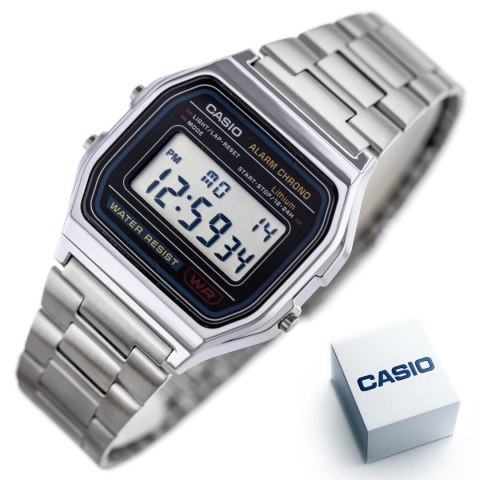Casio ZEGAREK MĘSKI CASIO A158WA-1D VINTAGE RETRO + BOX