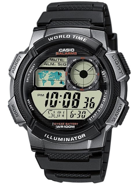 Casio ZEGAREK MĘSKI CASIO AE-1000W 1BVDF (zd073g) - WORLD TIME + BOX