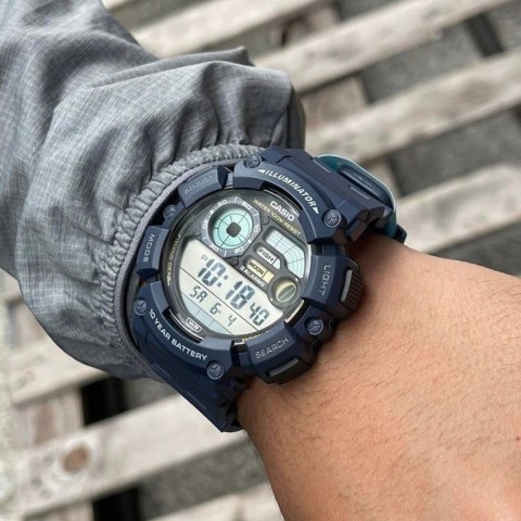 Casio ZEGAREK MĘSKI CASIO Digital Moonphase WS-1500H-2AVEF + BOX