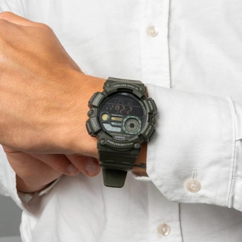 Casio ZEGAREK MĘSKI CASIO Digital Moonphase WS-1500H-3B + BOX
