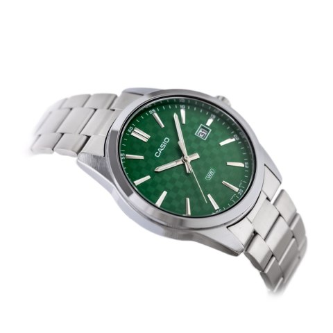 Casio ZEGAREK MĘSKI CASIO MTP-VD03D-3A1 Green + BOX