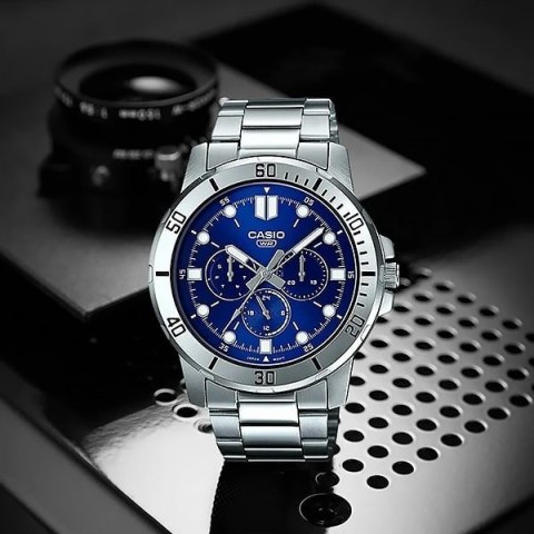 Casio ZEGAREK MĘSKI CASIO MTP-VD300D-2E (zd268b) + BOX