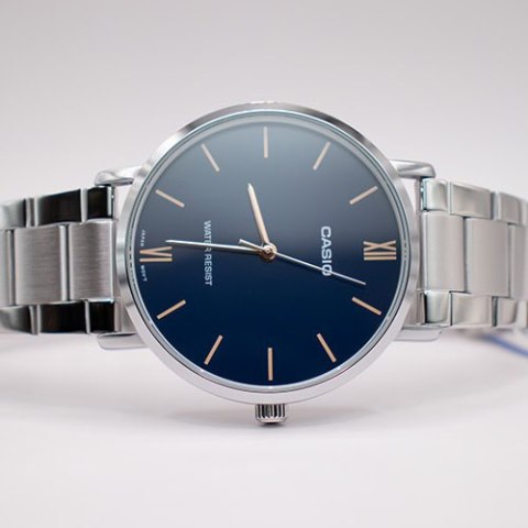 Casio ZEGAREK MĘSKI CASIO MTP-VT01D-2B (zd165n) + BOX