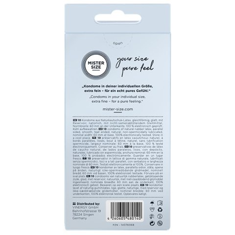 Condoms 60 Mm 10 Pieces Mister.Size
