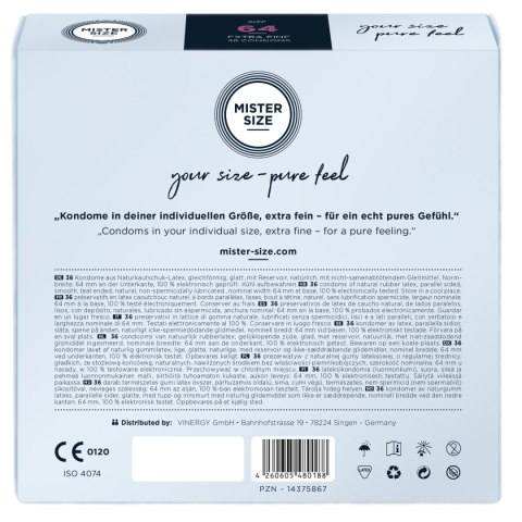 Condoms 64 Mm 36 Pieces Mister.Size