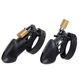 Zestaw Pasów Cnoty Denial Silicone Chastity Cage Set Black Brutus