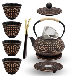 ZAPARZACZ ŻELIWNY DZBANEK ZŁOTY 900ml Z FILTREM i FILIŻANKAMI PREZENT