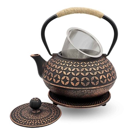 ZAPARZACZ ŻELIWNY DZBANEK ZŁOTY 900ml Z FILTREM i FILIŻANKAMI PREZENT