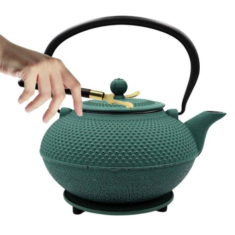 ZAPARZACZ ŻELIWNY DZBANEK ZIELONY 1,4L Z FILTREM i FILIŻANKAMI PREZENT