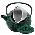 ZAPARZACZ ŻELIWNY DZBANEK ZIELONY 900ml Z PODGRZEWACZEM i FILIŻANKAMI PREZENT