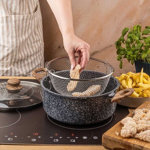 GARNEK MARMUROWY Z KOSZEM DO SMAŻENIA KINGHOFF KH-1985 4L