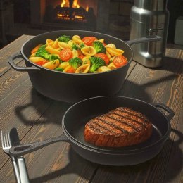 RONDEL ŻELIWNY Z PATETLNIĄ 3w1 HAGE RONDEL PATELNIA BRYTFANNA