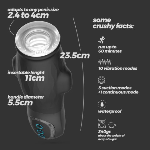 Crushious - Lunyvan S.L. CRUSHIOUS GARGANTUA MASTURBATOR WITH REMOVABLE SLEEVE, SUCTION AND FREE LUBRICANT