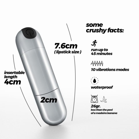 Crushious - Lunyvan S.L. CRUSHIOUS IMOAN RECHARGEABLE VIBRATING BULLET SILVER