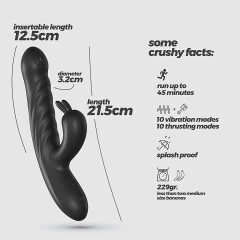 Crushious - Lunyvan S.L. CRUSHIOUS LAPIN THRUSTING RABBIT VIBRATOR BLACK