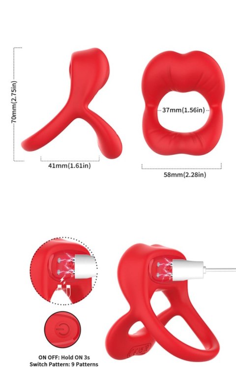Boys of Toys Sp. z o.o. Big Mouth Red 9 vibration function