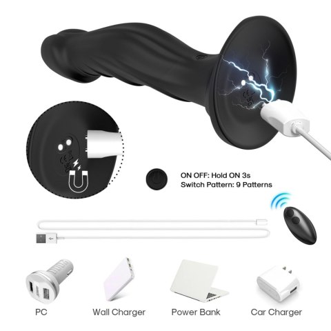 Boys of Toys Sp. z o.o. Optimus Black, 9 vibration functions, Remote control