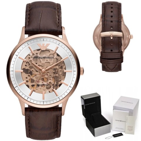 Emporio Armani Zegarek męski EMPORIO ARMANI SKELETON AUTOMATIC AR60039 (zi055b)