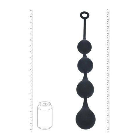 SHOTS Silicone Waterdrop Anal Balls - XL - 50mm - Black
