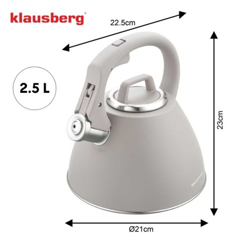 CZAJNIK STALOWY Z GWIZDKIEM 2,5L KLAUSBERG KB-7953