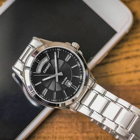 Casio ZEGAREK MĘSKI CASIO MTP-1381D-1AVDF (zd076a) + BOX