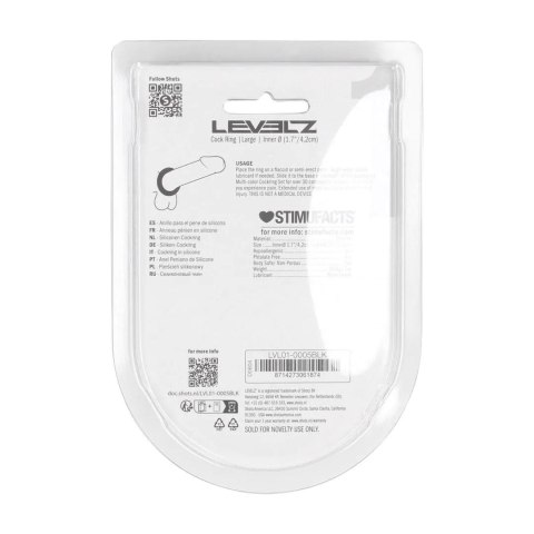 SHOTS Liquid Silicone Cockring - L - Black