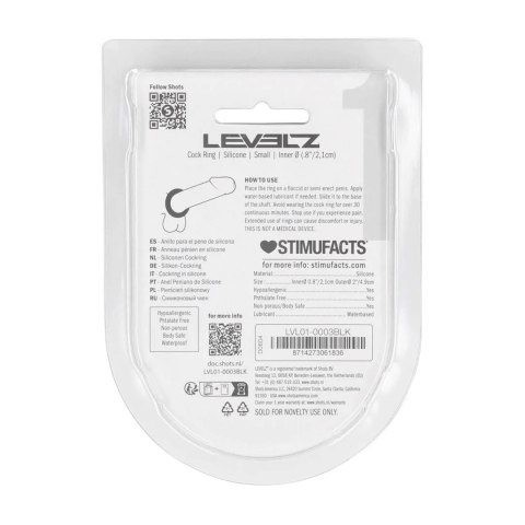 SHOTS Liquid Silicone Cockring - S - Black