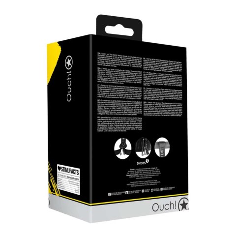 SHOTS PU Leather Female Chastity Belt with Leg Restraint - Black