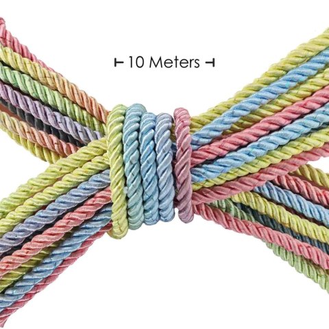 SHOTS Polyester Bondage Rope - 32.8 ft / 10 m - Multicolor Pastel