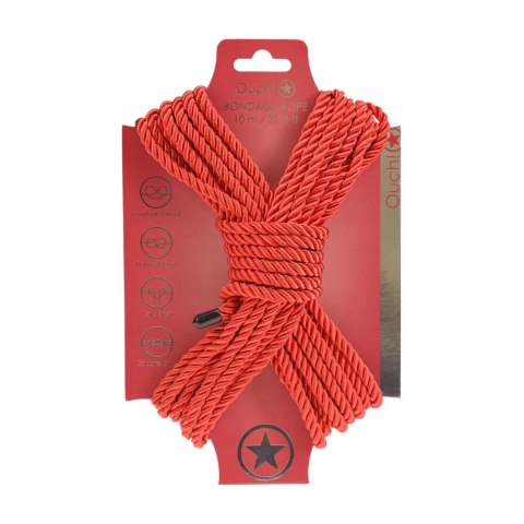 SHOTS Polyester Bondage Rope - 32.8 ft / 10 m - Red