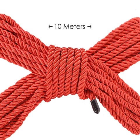 SHOTS Polyester Bondage Rope - 32.8 ft / 10 m - Red