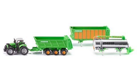 Siku Siku: Farmer - 1:87: Traktor z naczepą, przyczepą i cysterną (set)