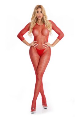 TONGA RISQUE CROTCHLESS BODYSTOCKING RED, M/L
