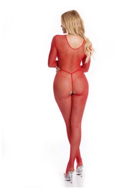 TONGA RISQUE CROTCHLESS BODYSTOCKING RED, M/L