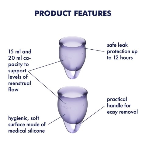 Kubeczki Menstruacyjne Feel Confident Menstrual Cupset Satisfyer