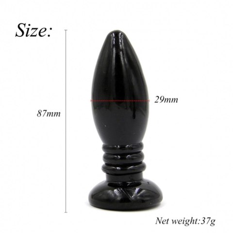 POWER ESCORTS Rocket drill 3,4 inch black anal plug 3,4 inch / 8,7 cm