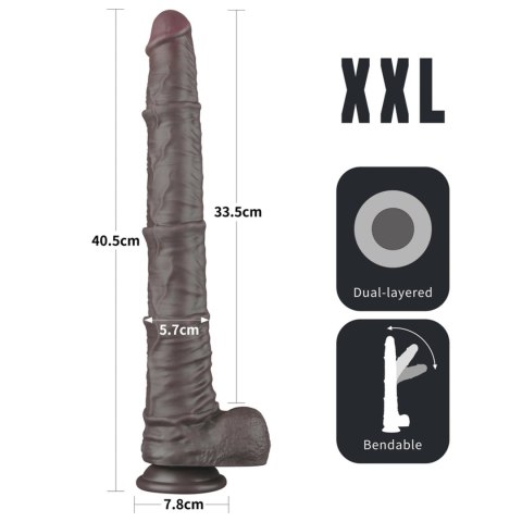 LoveToy - Boys of Toys Sp. z o.o. (dystrybutor) 16'' Dual Layered Bendable Silicone Cock XXL(Black)