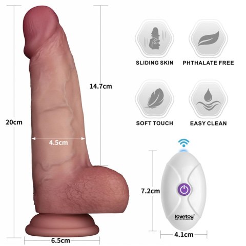 LoveToy - Boys of Toys Sp. z o.o. (dystrybutor) 8" Vibrating Sliding Skin Pro II Dual Layer Silicone Dong