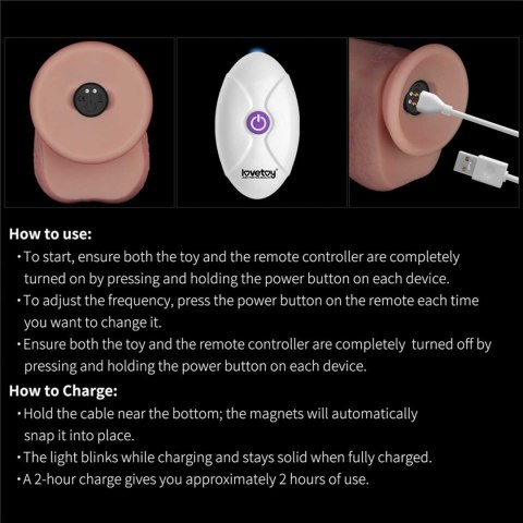 LoveToy - Boys of Toys Sp. z o.o. (dystrybutor) 8" Vibrating Sliding Skin Pro II Dual Layer Silicone Dong