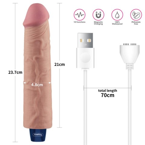 LoveToy - Boys of Toys Sp. z o.o. (dystrybutor) 9.5" REAL SOFTEE Rechargeable TPE Vibrating Dildo(Flesh)