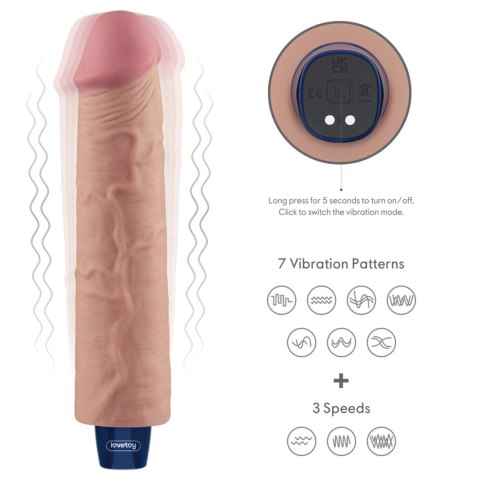 LoveToy - Boys of Toys Sp. z o.o. (dystrybutor) 9.5" REAL SOFTEE Rechargeable TPE Vibrating Dildo(Flesh)