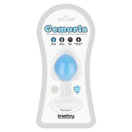 LoveToy - Boys of Toys Sp. z o.o. (dystrybutor) Gemoria Silicone Butt Plug (Glow-In-The-Dark) - blue